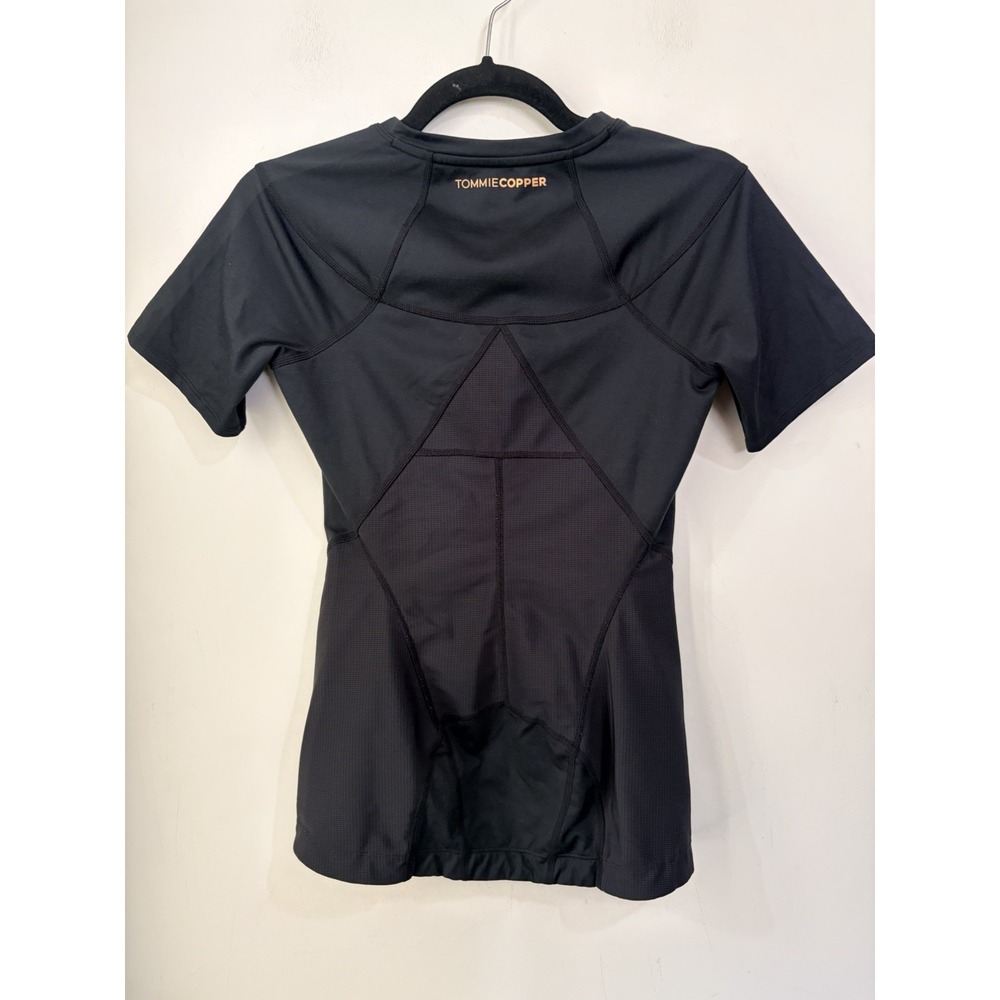 Tommie Copper Back Support Compression Shirt Full Zip Short Sleeve Black Medium - Picture 4 of 4